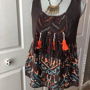 Anthropology Embroidered Top Sz S